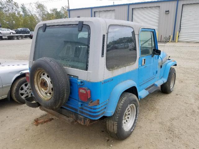 2J4FY39T7KJ124236 - 1989 JEEP WRANGLER / BLUE photo 4