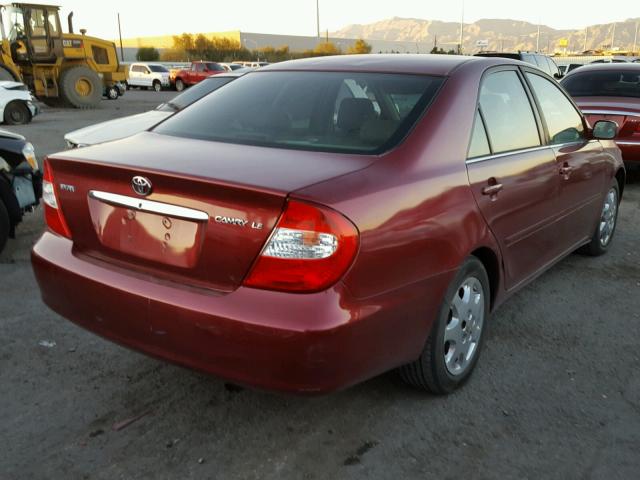 JTDBE32KX30200754 - 2003 TOYOTA CAMRY LE RED photo 4