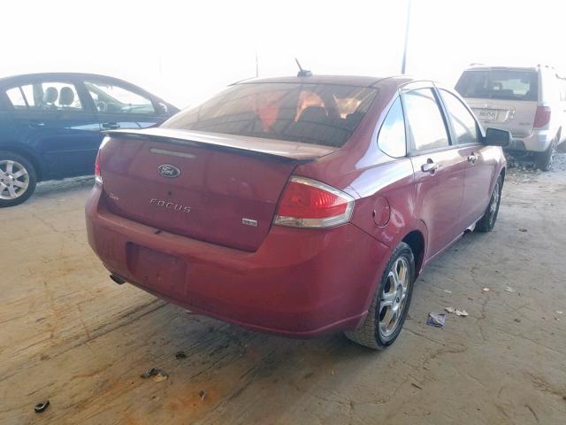 1FAHP36N39W175457 - 2009 FORD FOCUS SES BURGUNDY photo 4