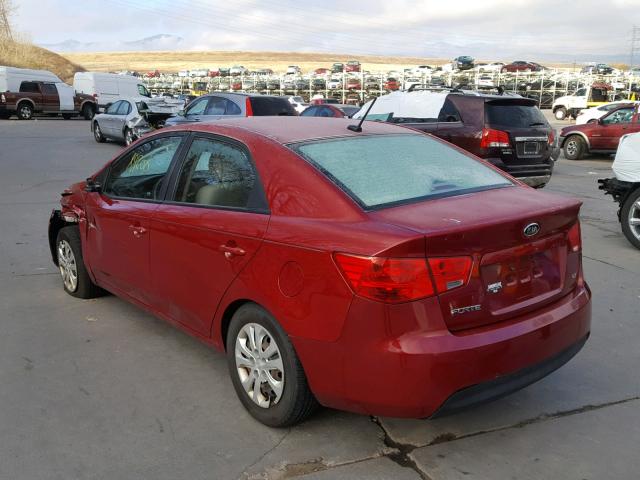 KNAFU4A20A5881743 - 2010 KIA FORTE EX RED photo 3