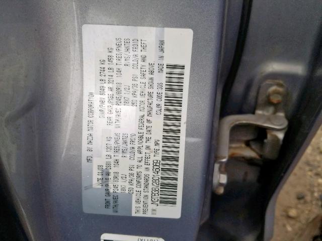 JM3TB38V280146069 - 2008 MAZDA CX-9 GRAY photo 10