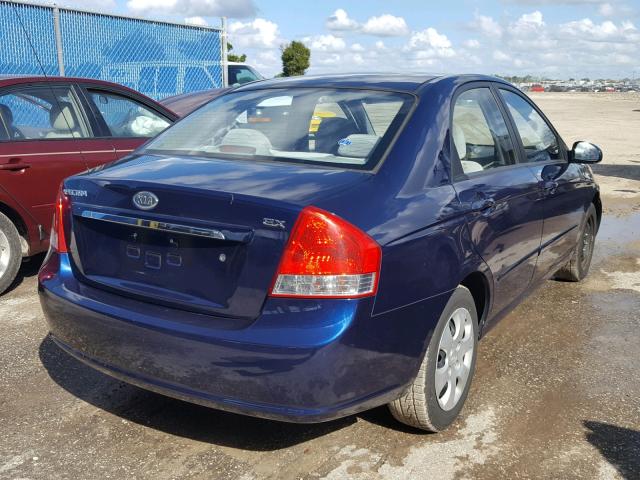 KNAFE221595638061 - 2009 KIA SPECTRA EX BLUE photo 4