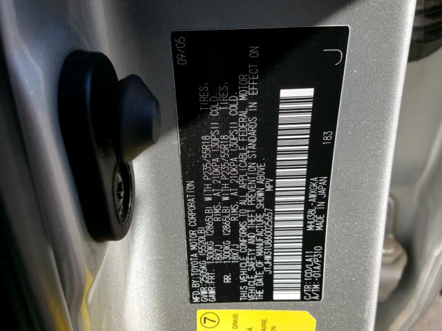 JTJHW31U860025657 - 2006 LEXUS RX 400 SILVER photo 10