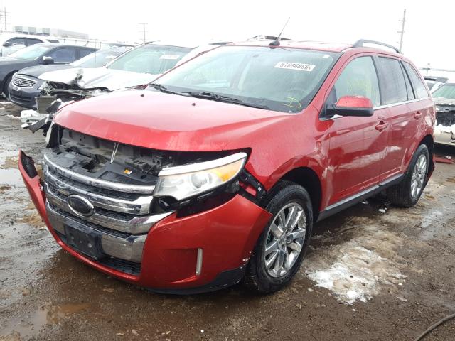 2FMDK3KCXBBB27324 - 2011 FORD EDGE LIMIT RED photo 2