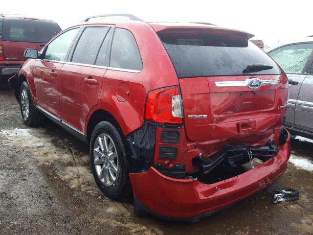 2FMDK3KCXBBB27324 - 2011 FORD EDGE LIMIT RED photo 3