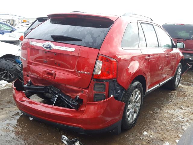 2FMDK3KCXBBB27324 - 2011 FORD EDGE LIMIT RED photo 4