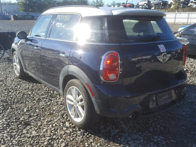 WMWZC5C54CWL56730 - 2012 MINI COOPER S C BLUE photo 3