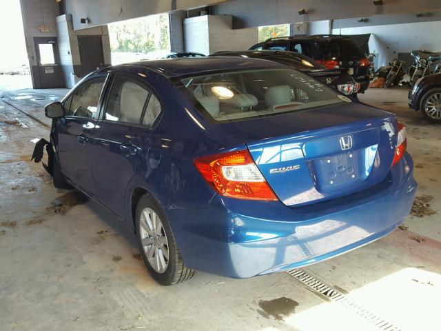 19XFB2F95CE314759 - 2012 HONDA CIVIC EXL BLUE photo 3