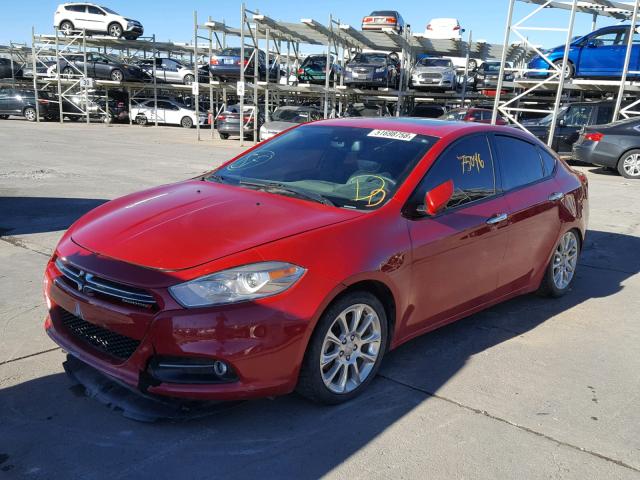 1C3CDFCB0ED894684 - 2014 DODGE DART LIMIT RED photo 2