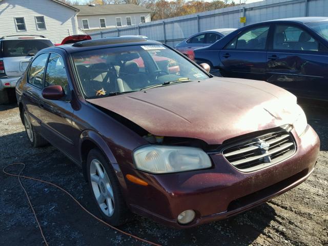 JN1CA31D61T600005 - 2001 NISSAN MAXIMA GXE MAROON photo 1