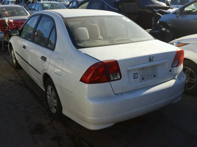 2HGES16375H613289 - 2005 HONDA CIVIC DX V WHITE photo 3