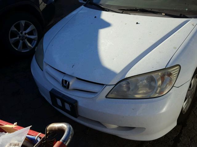 2HGES16375H613289 - 2005 HONDA CIVIC DX V WHITE photo 9