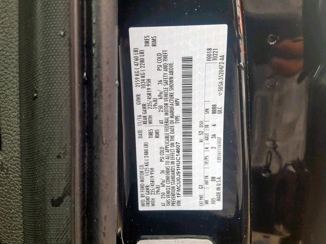 1FMCU0J91HUC14607 - 2017 FORD ESCAPE TIT BLACK photo 10