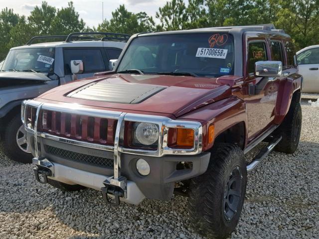 5GTEN13E788149290 - 2008 HUMMER H3 MAROON photo 2