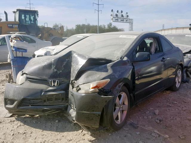 2HGFG12838H554415 - 2008 HONDA CIVIC EX BLACK photo 2