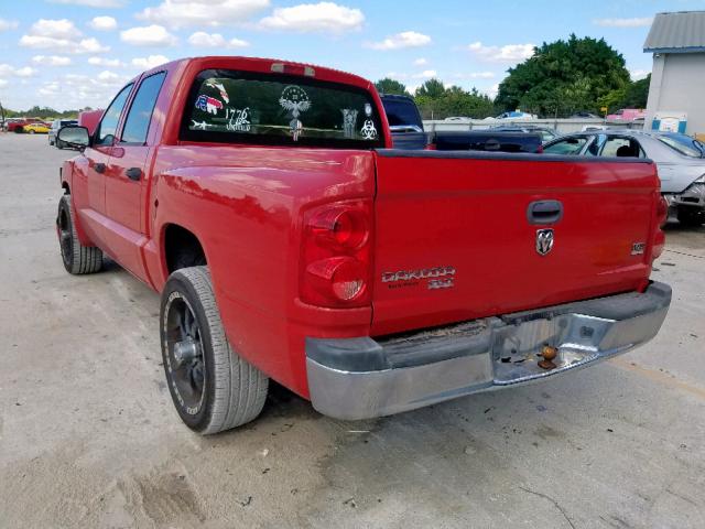 1D7HE48N46S503626 - 2006 DODGE DAKOTA QUA RED photo 3