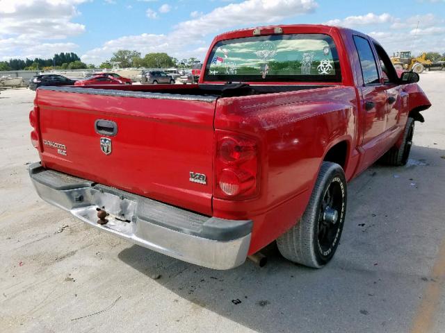 1D7HE48N46S503626 - 2006 DODGE DAKOTA QUA RED photo 4