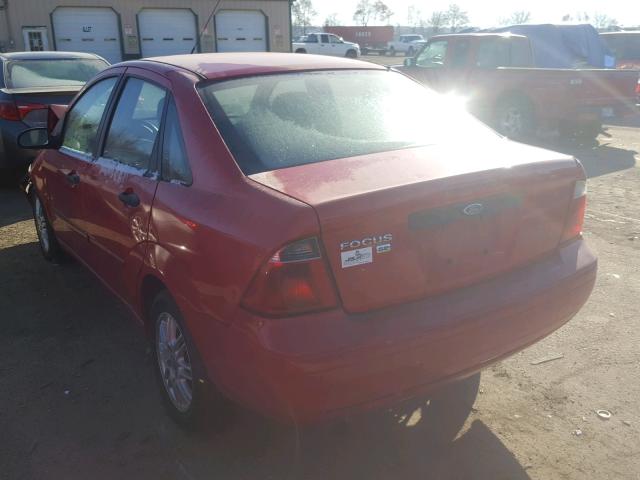 1FAFP34N87W288568 - 2007 FORD FOCUS ZX4 RED photo 3