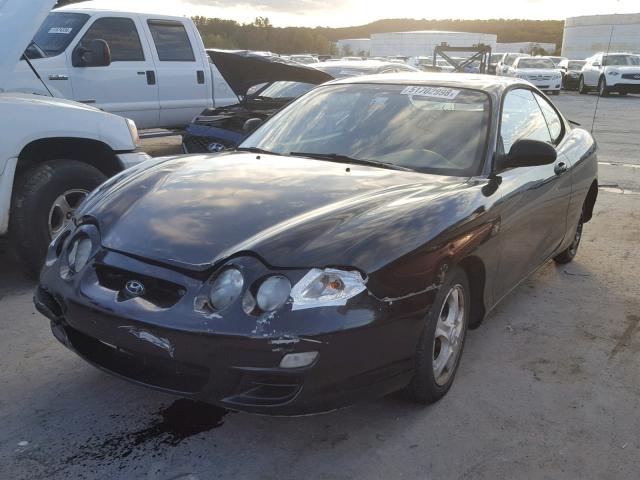 KMHJG25F71U222601 - 2001 HYUNDAI TIBURON BLACK photo 2