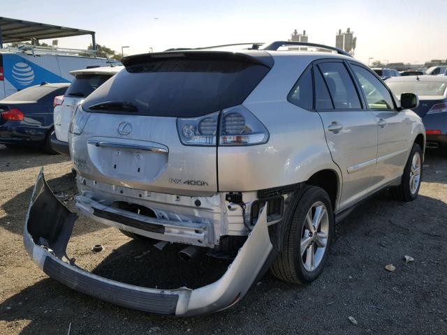 JTJGW31U972001918 - 2007 LEXUS RX 400H SILVER photo 4