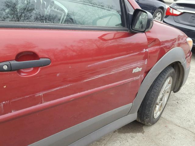 5Y2SL65887Z437607 - 2007 PONTIAC VIBE RED photo 9