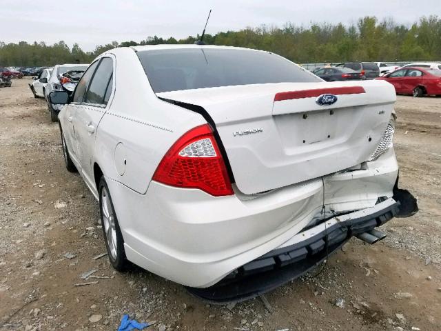 3FAHP0HAXCR260590 - 2012 FORD FUSION SE WHITE photo 3