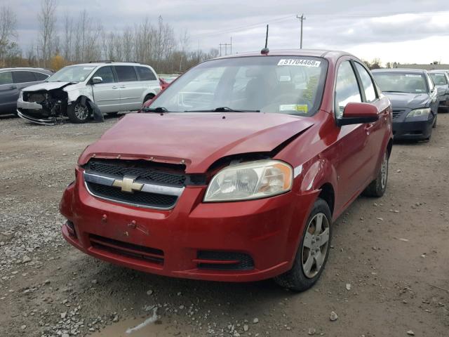 KL1TD56E29B393056 - 2009 CHEVROLET AVEO LS RED photo 2