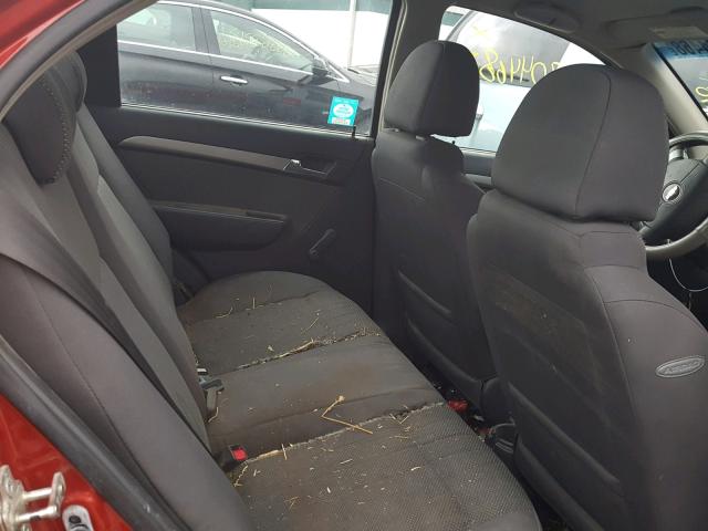 KL1TD56E29B393056 - 2009 CHEVROLET AVEO LS RED photo 6