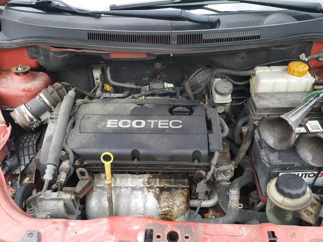 KL1TD56E29B393056 - 2009 CHEVROLET AVEO LS RED photo 7