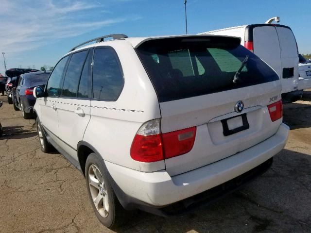 5UXFA13515LY05241 - 2005 BMW X5 3.0I WHITE photo 3