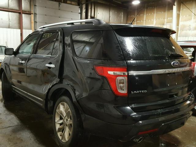 1FM5K8F87EGA56278 - 2014 FORD EXPLORER L BLACK photo 3