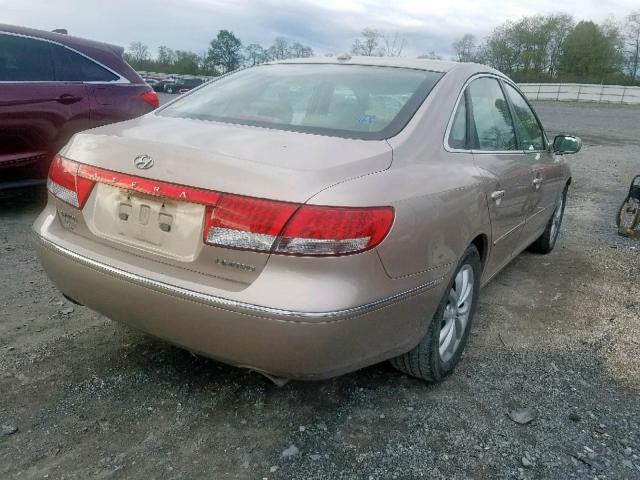 KMHFC46F77A211961 - 2007 HYUNDAI AZERA SE GOLD photo 4