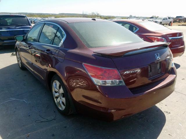 1HGCP26829A007476 - 2009 HONDA ACCORD EXL BURGUNDY photo 3