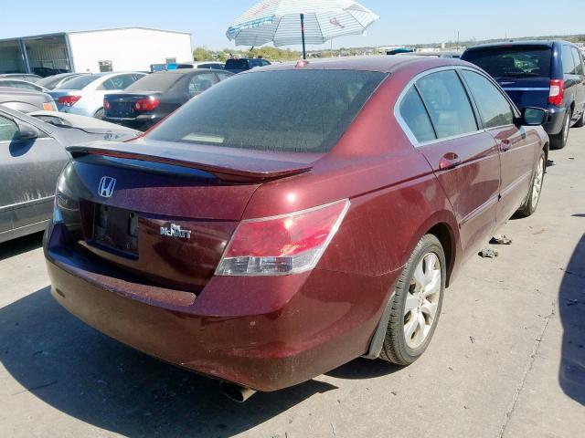 1HGCP26829A007476 - 2009 HONDA ACCORD EXL BURGUNDY photo 4