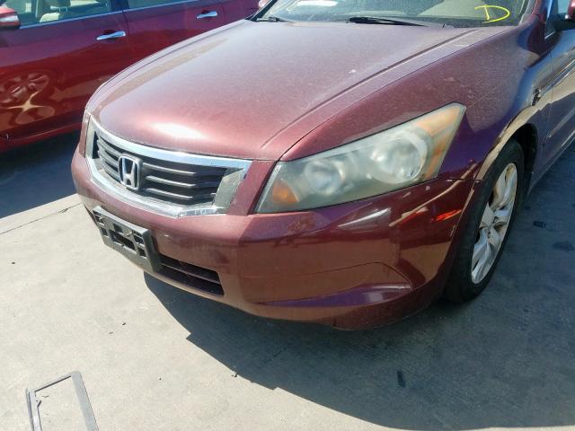 1HGCP26829A007476 - 2009 HONDA ACCORD EXL BURGUNDY photo 9