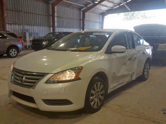 3N1AB7AP0EY261910 - 2014 NISSAN SENTRA S WHITE photo 2