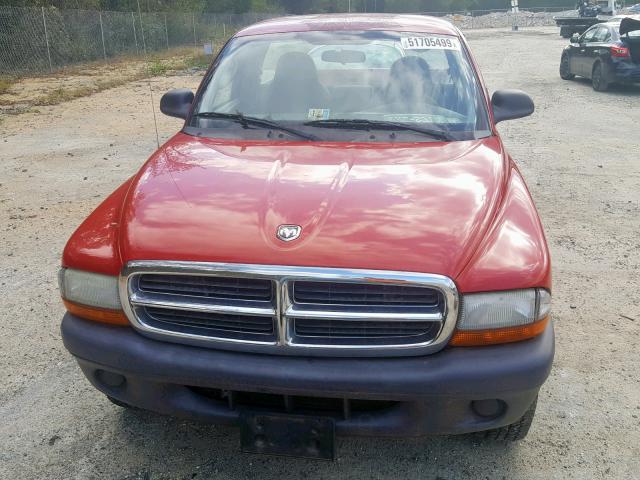 1D7GG16K74S680410 - 2004 DODGE DAKOTA SXT RED photo 9