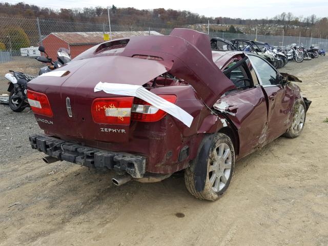 3LNHM26106R623917 - 2006 LINCOLN ZEPHYR MAROON photo 4