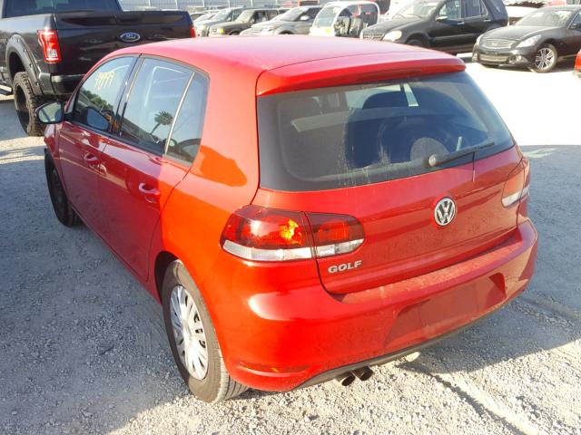 WVWDB7AJ5DW129835 - 2013 VOLKSWAGEN GOLF RED photo 3