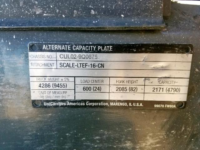 CUL029Q0675 - 2005 NISSAN FORKLIFT GRAY photo 10