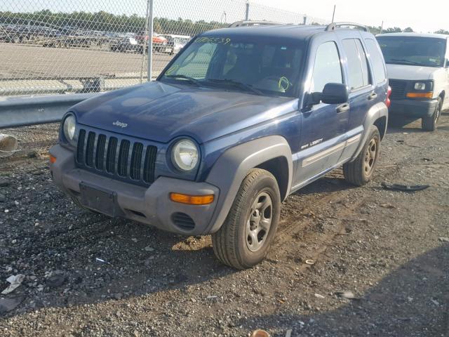 1J4GL48K83W555325 - 2003 JEEP LIBERTY SP BLUE photo 2