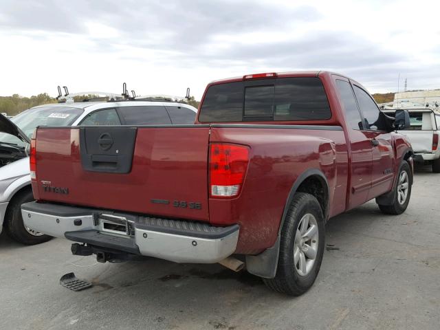 1N6BA06A68N326063 - 2008 NISSAN TITAN XE MAROON photo 4