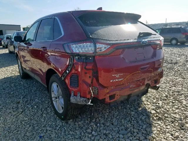 2FMPK4J90JBB85188 - 2018 FORD EDGE SEL RED photo 3