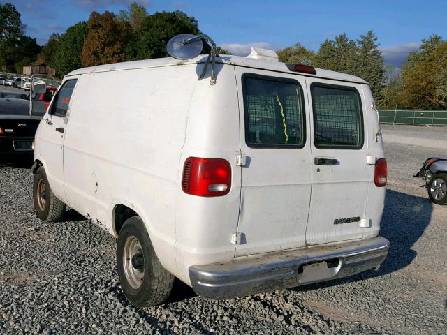 2B7HB11X22K128675 - 2002 DODGE RAM VAN B1 WHITE photo 3