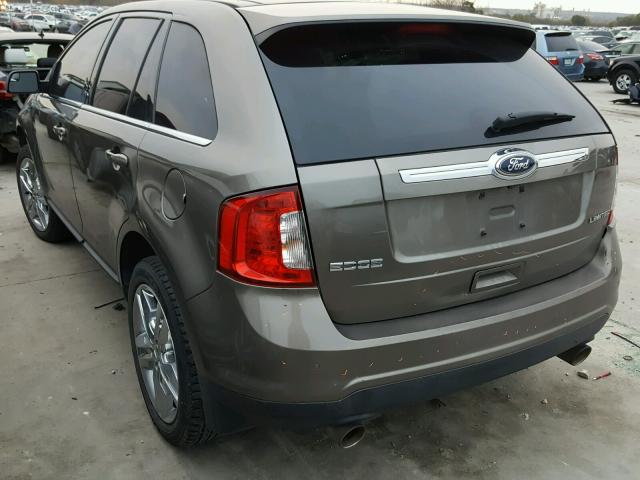 2FMDK3KCXDBC25708 - 2013 FORD EDGE LIMIT GRAY photo 3