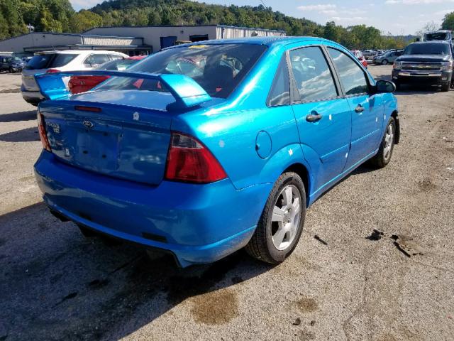 1FAHP34N27W292561 - 2007 FORD FOCUS ZX4 BLUE photo 4