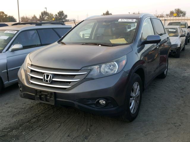 2HKRM3H76DH502972 - 2013 HONDA CR-V EXL GRAY photo 2