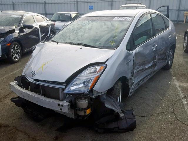 JTDKB20U997876796 - 2009 TOYOTA PRIUS SILVER photo 2