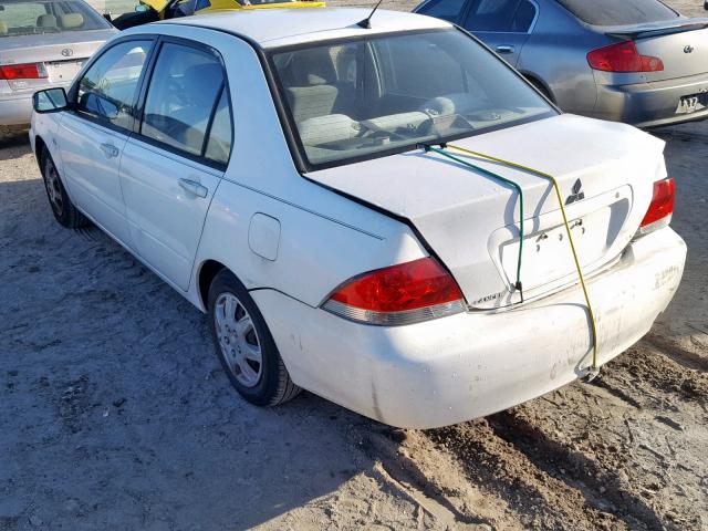 JA3AJ26E34U013130 - 2004 MITSUBISHI LANCER ES WHITE photo 3