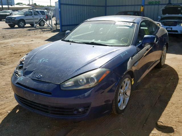 KMHHN66F57U254224 - 2007 HYUNDAI TIBURON GT BLUE photo 2